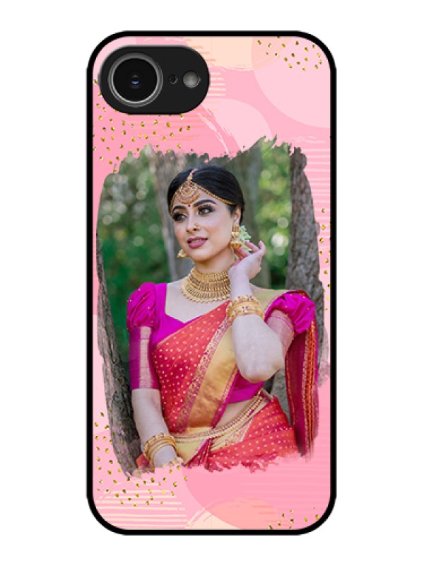 Custom Apple iPhone 16e Custom Metal Phone Case - Gold Glitter Splash Design