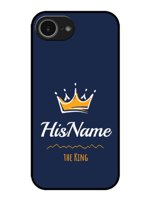 Custom Apple iPhone 16e Custom Metal Phone Case - King With Name Design