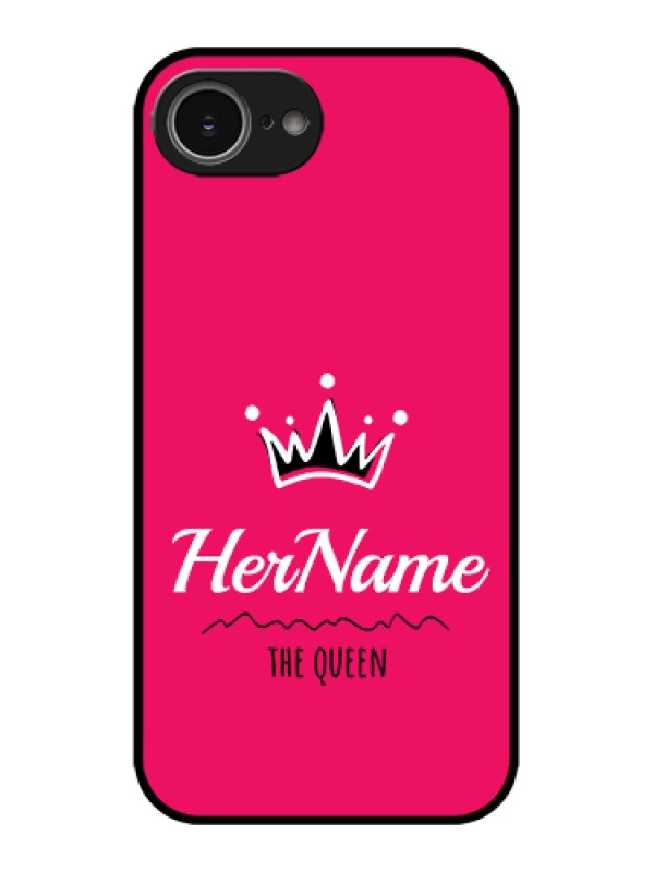Custom Apple iPhone 16e Custom Metal Phone Case - Queen With Name Design