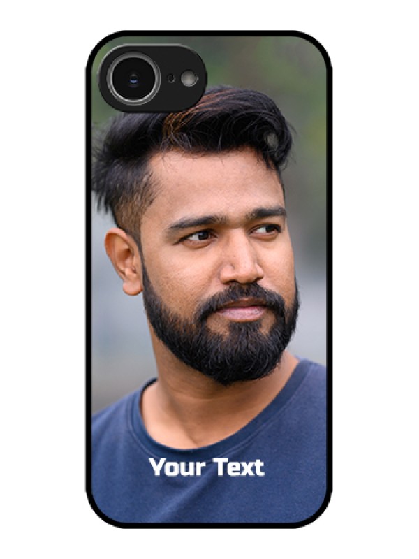 Custom Apple iPhone 16e Custom Metal Phone Case - Photo With Text Design