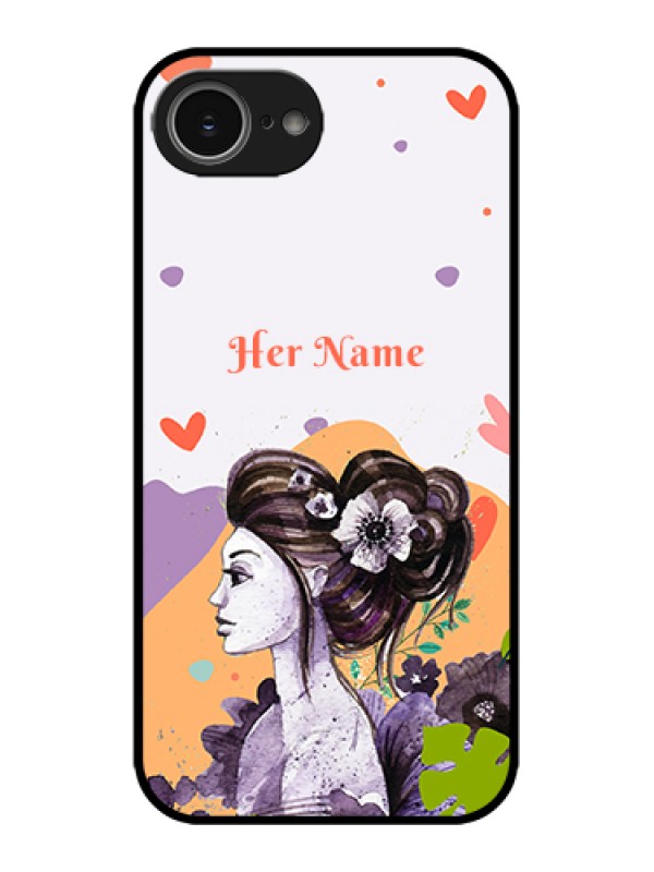 Custom Apple iPhone 16e Custom Metal Phone Case - Woman And Nature Design