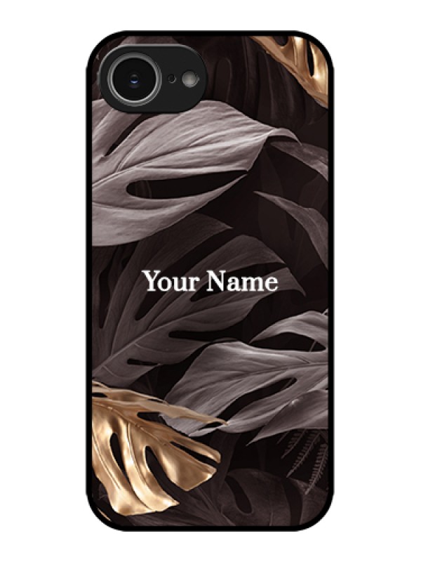 Custom Apple iPhone 16e Custom Metal Phone Case - Wild Leaves Digital Paint Design