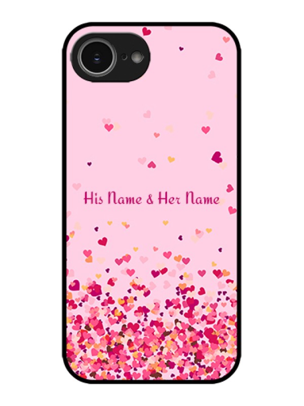 Custom Apple iPhone 16e Custom Metal Phone Case - Floating Hearts Design