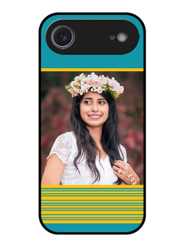 Custom Apple iPhone 17 Air Custom Metal Phone Case - Yellow & Blue Design