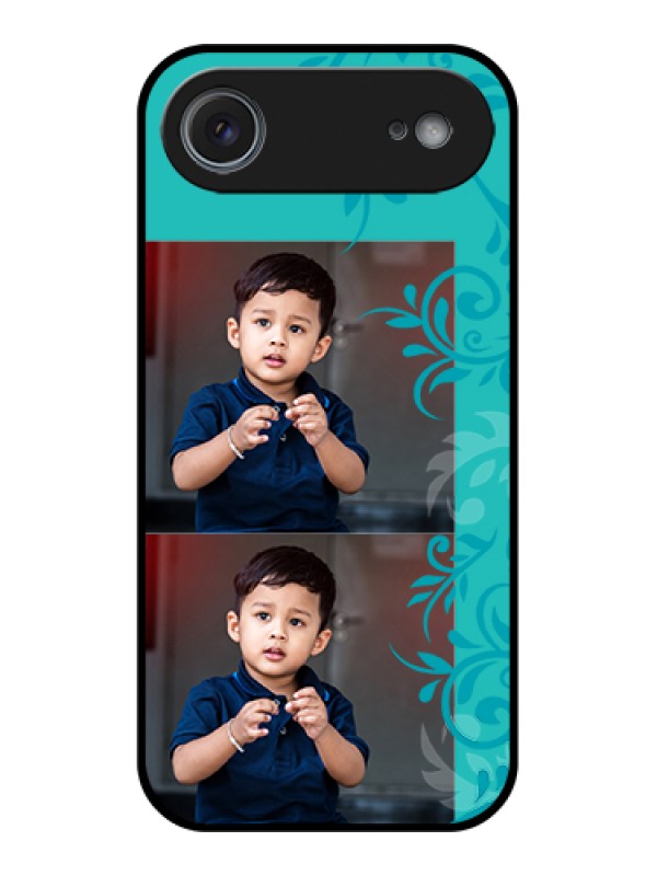 Custom Apple iPhone 17 Air Custom Metal Phone Case - With Photo And Green Floral Design