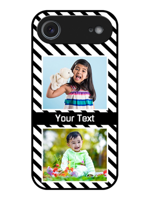 Custom Apple iPhone 17 Air Custom Metal Phone Case - Black And White Stripes Design