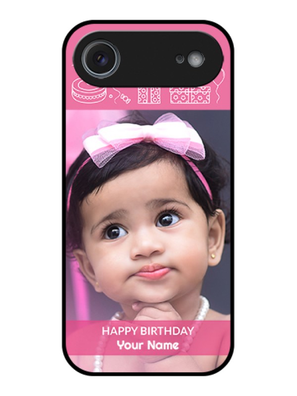 Custom Apple iPhone 17 Air Custom Metal Phone Case - With Birthday Line Art Design