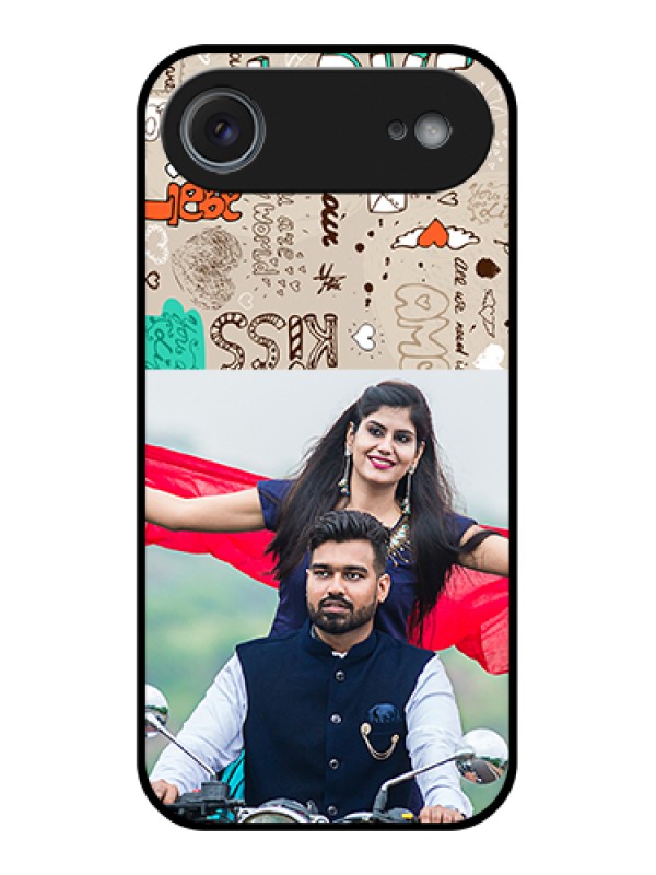 Custom Apple iPhone 17 Air Custom Metal Phone Case - Love Doodle Pattern