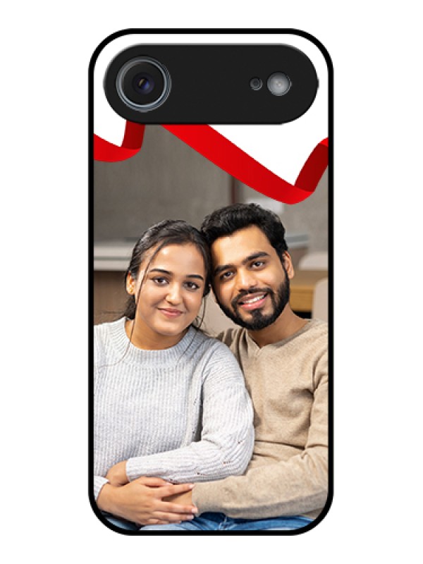 Custom Apple iPhone 17 Air Custom Metal Phone Case - Red Ribbon Frame Design