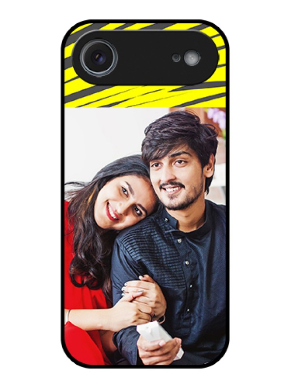 Custom Apple iPhone 17 Air Custom Metal Phone Case - Yellow Abstract Design