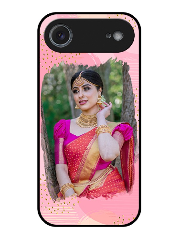 Custom Apple iPhone 17 Air Custom Metal Phone Case - Gold Glitter Splash Design