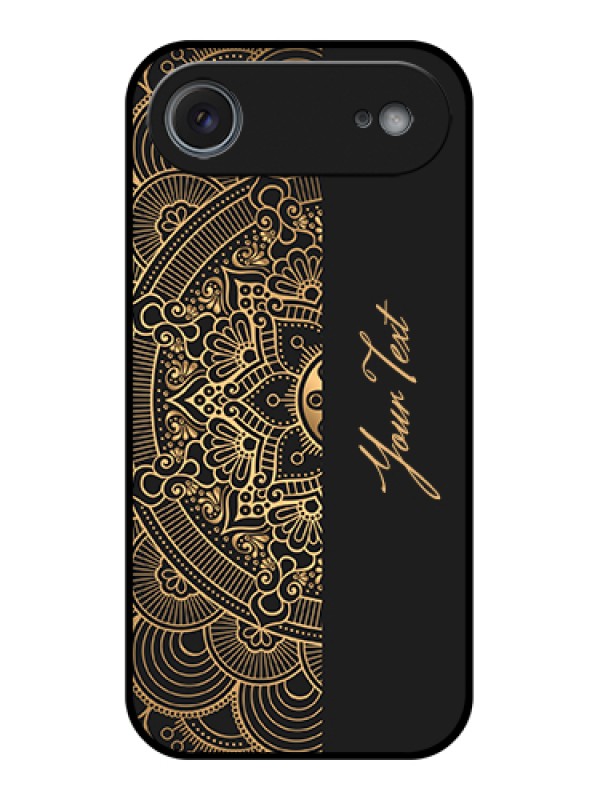 Custom Apple iPhone 17 Air Custom Metal Phone Case - Mandala Art With Custom Text Design