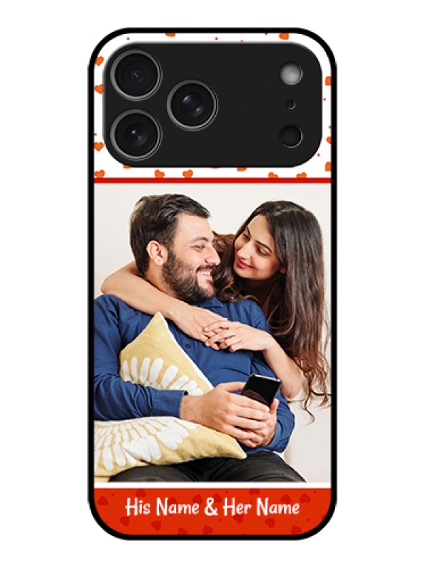 Custom Apple iPhone 17 Pro Max Custom Metal Phone Case - Orange Love Symbol Design