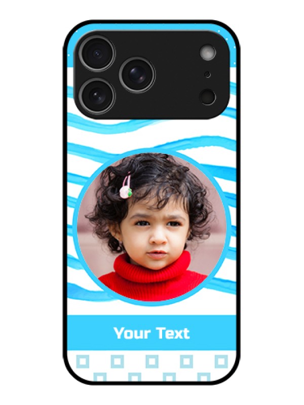 Custom Apple iPhone 17 Pro Max Custom Metal Phone Case - Simple Blue Case Design