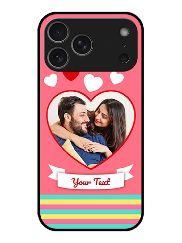 Custom Apple iPhone 17 Pro Max Custom Metal Phone Case - Love Shapes Doodle Design