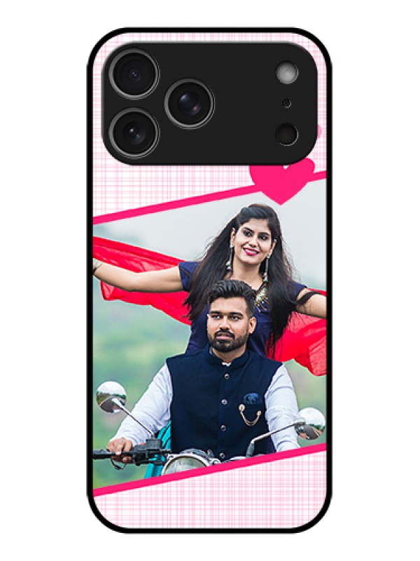 Custom Apple iPhone 17 Pro Max Custom Metal Phone Case - Love Shape Heart Design