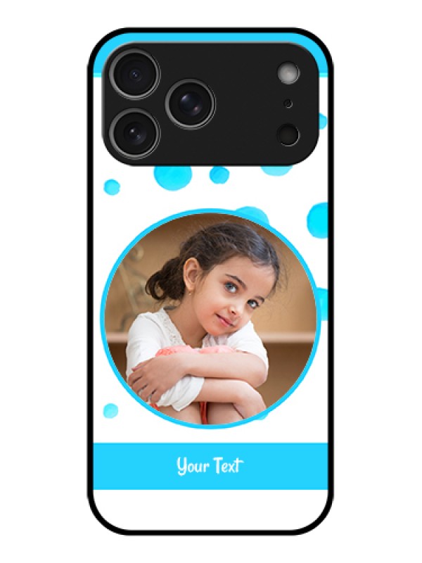 Custom Apple iPhone 17 Pro Max Custom Metal Phone Case - Blue Bubbles Pattern Design