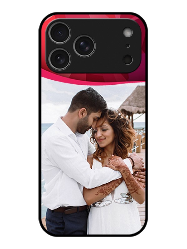 Custom Apple iPhone 17 Pro Max Custom Metal Phone Case - Red Abstract Design