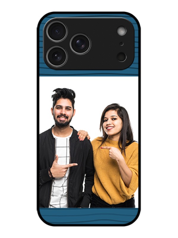 Custom Apple iPhone 17 Pro Max Custom Metal Phone Case - Blue Pattern Cover Design