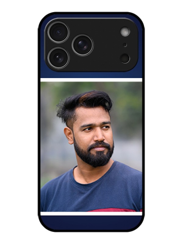 Custom Apple iPhone 17 Pro Max Custom Metal Phone Case - Simple Royal Blue Design