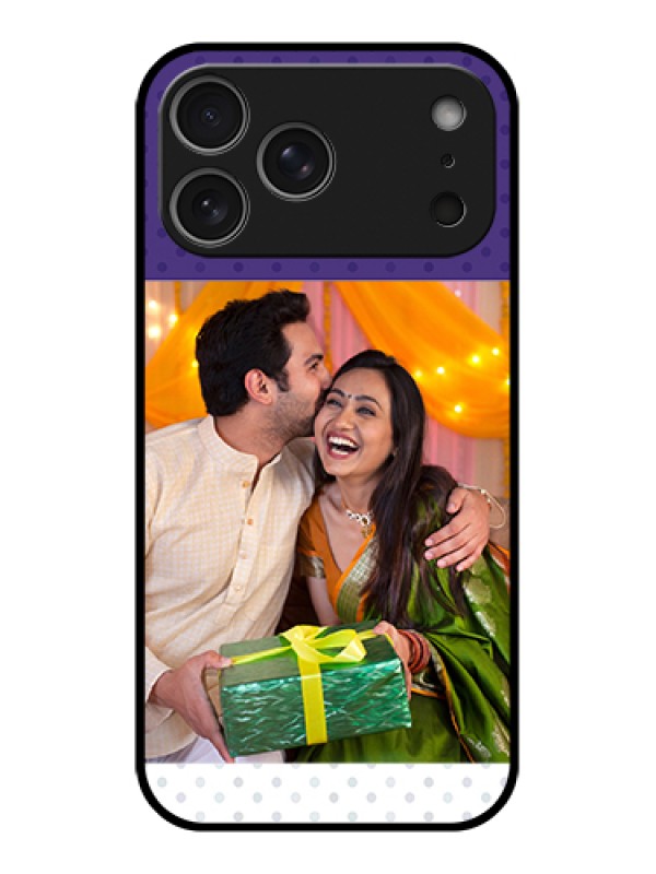 Custom Apple iPhone 17 Pro Max Custom Metal Phone Case - Violet Colored Pattern Design