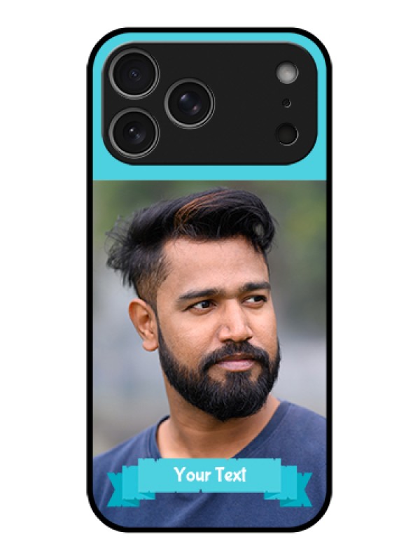 Custom Apple iPhone 17 Pro Max Custom Metal Phone Case - Blue Color Design