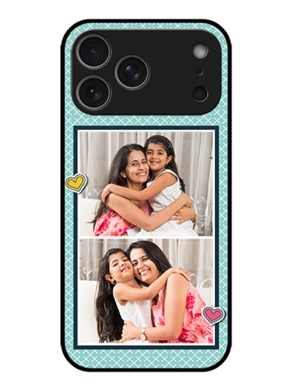 Custom Apple iPhone 17 Pro Max Custom Metal Phone Case - 2 Image Holder With Pattern Design