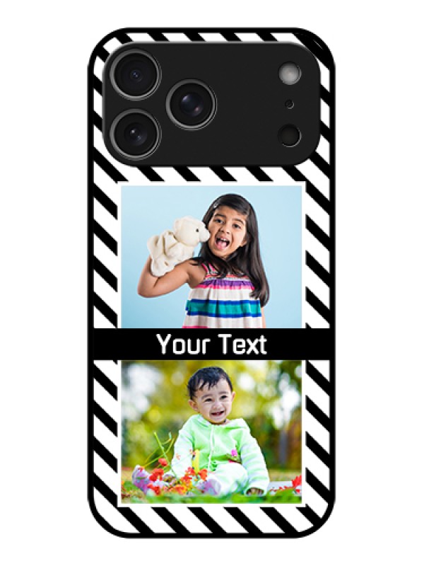 Custom Apple iPhone 17 Pro Max Custom Metal Phone Case - Black And White Stripes Design