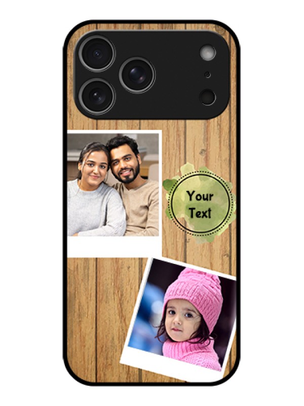 Custom Apple iPhone 17 Pro Max Custom Metal Phone Case - Wooden Texture Design