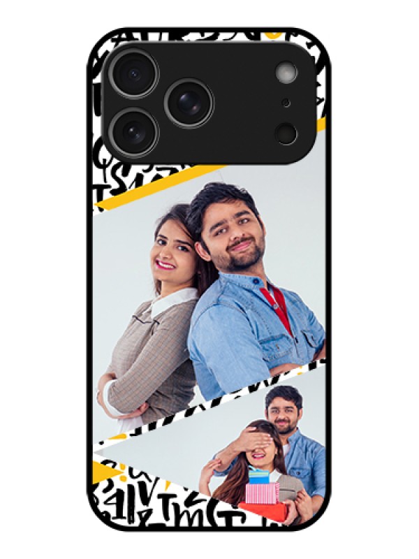 Custom Apple iPhone 17 Pro Max Custom Metal Phone Case - Letters Pattern Design