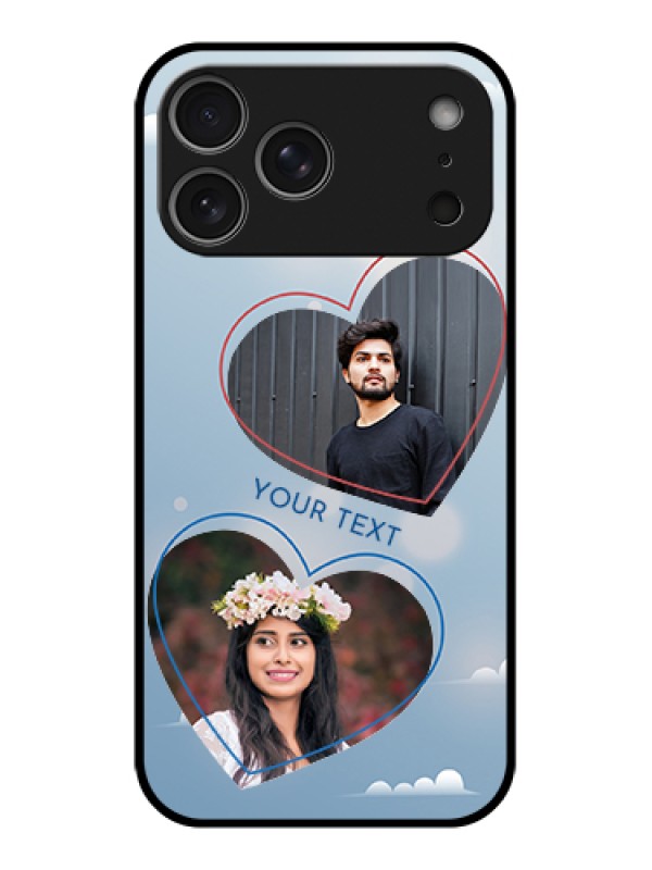 Custom Apple iPhone 17 Pro Max Custom Metal Phone Case - Blue Color Couple Design