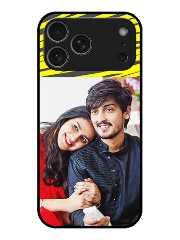 Custom Apple iPhone 17 Pro Max Custom Metal Phone Case - Yellow Abstract Design