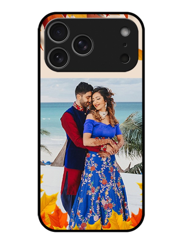 Custom Apple iPhone 17 Pro Max Custom Metal Phone Case - Autumn Maple Leaves Design