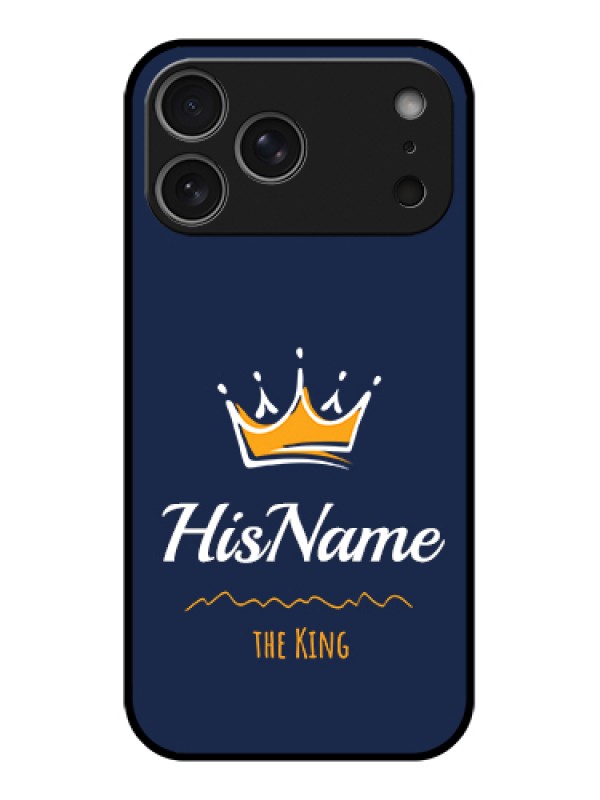 Custom Apple iPhone 17 Pro Max Custom Metal Phone Case - King With Name Design
