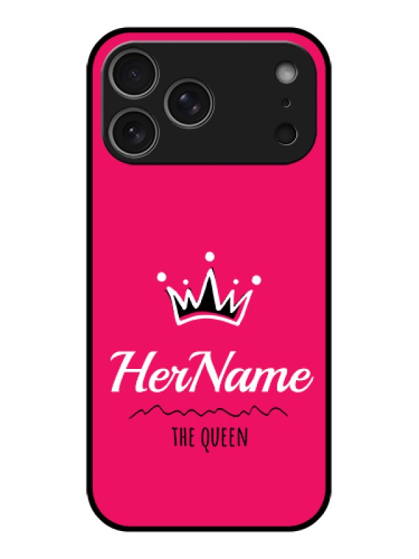 Custom Apple iPhone 17 Pro Max Custom Metal Phone Case - Queen With Name Design