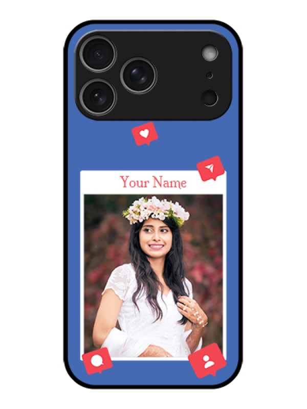 Custom Apple iPhone 17 Pro Max Custom Metal Phone Case - Like Share And Comment Design