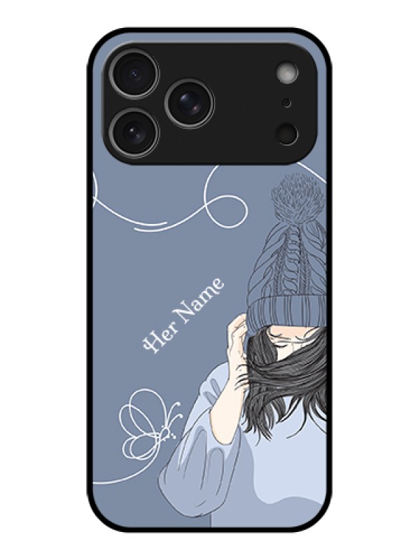 Custom Apple iPhone 17 Pro Max Custom Metal Phone Case - Girl In Winter Outfit Design