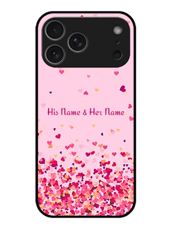 Custom Apple iPhone 17 Pro Max Custom Metal Phone Case - Floating Hearts Design