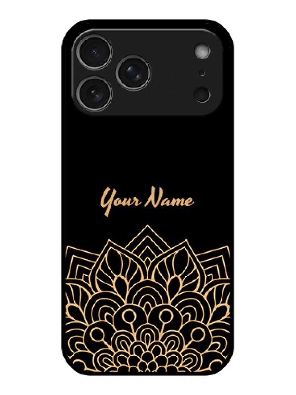Custom Apple iPhone 17 Pro Max Custom Metal Phone Case - Golden Mandala Design