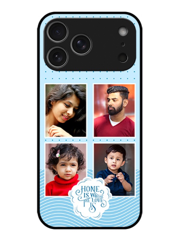 Custom Apple iPhone 17 Pro Max Custom Metal Phone Case - Cute Love Quote With 4 Pic Upload Design