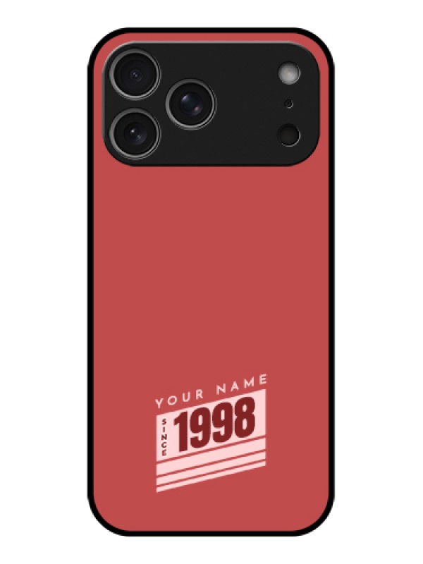 Custom Apple iPhone 17 Pro Max Custom Metal Phone Case - Red Custom Year Of Birth Design