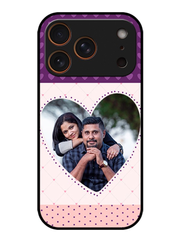 Custom Apple iPhone 17 Pro Custom Metal Phone Case - Violet Love Dots Design