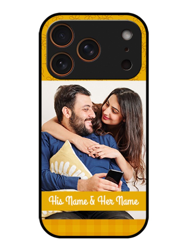 Custom Apple iPhone 17 Pro Custom Metal Phone Case - Yellow Floral Design