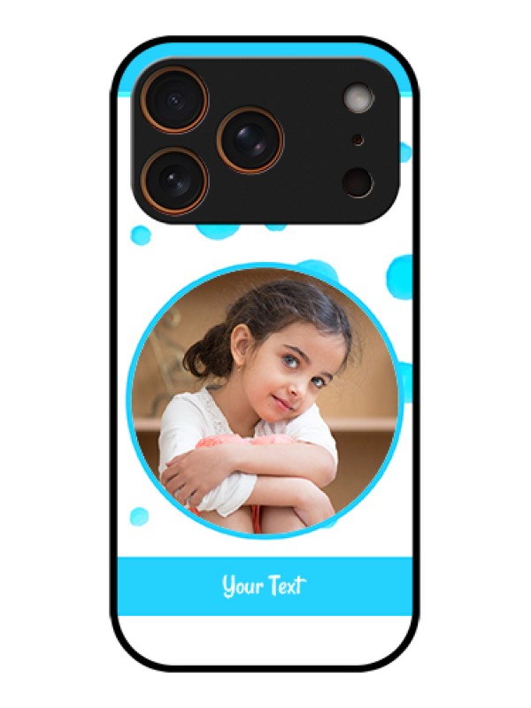 Custom Apple iPhone 17 Pro Custom Metal Phone Case - Blue Bubbles Pattern Design