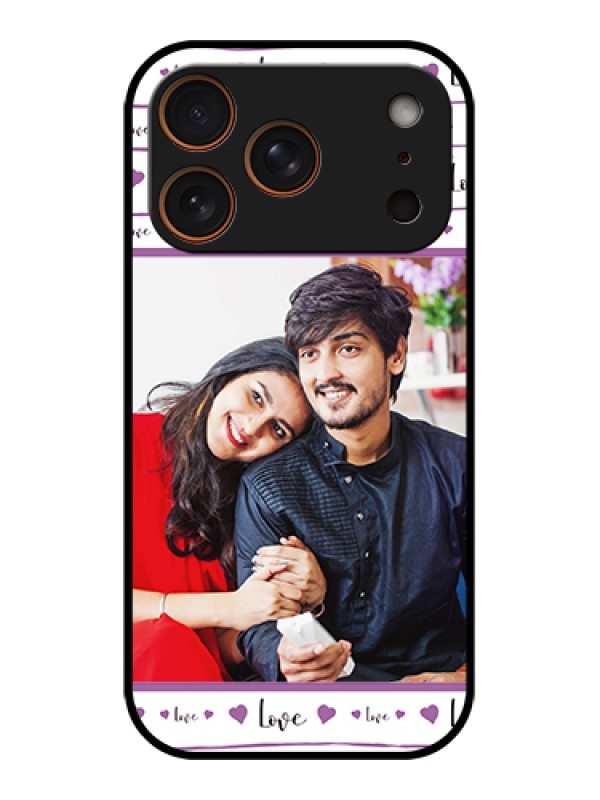 Custom Apple iPhone 17 Pro Custom Metal Phone Case - Couples Heart Design