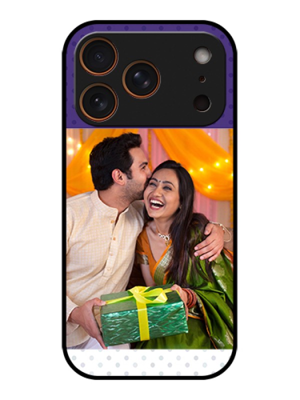 Custom Apple iPhone 17 Pro Custom Metal Phone Case - Violet Colored Pattern Design