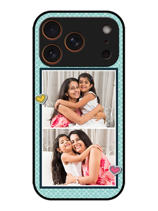 Custom Apple iPhone 17 Pro Custom Metal Phone Case - 2 Image Holder With Pattern Design
