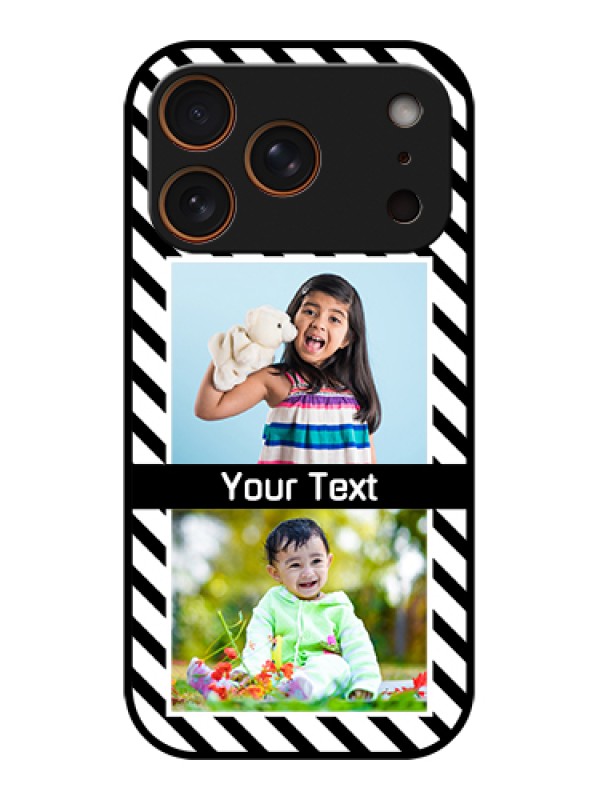 Custom Apple iPhone 17 Pro Custom Metal Phone Case - Black And White Stripes Design