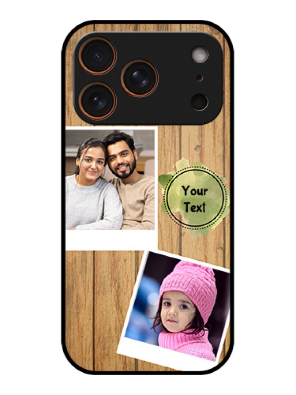 Custom Apple iPhone 17 Pro Custom Metal Phone Case - Wooden Texture Design