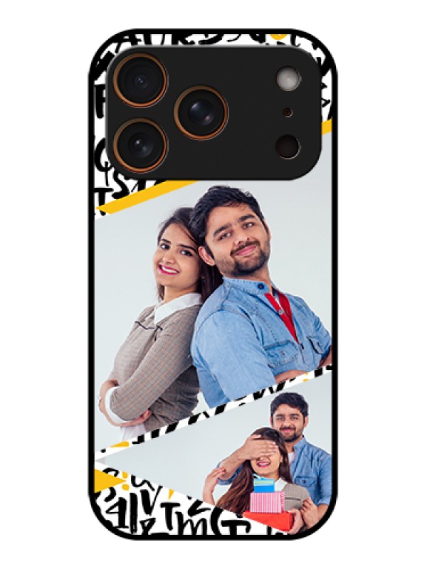 Custom Apple iPhone 17 Pro Custom Metal Phone Case - Letters Pattern Design